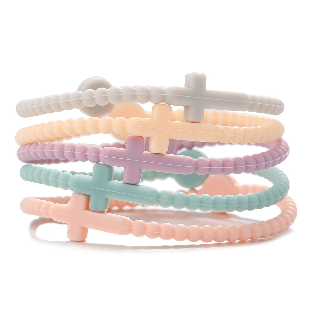 Wholesale  cross bracelet children's hand adult silicone bracelet